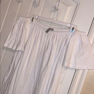 Asos white cotton off the shoulder dress
